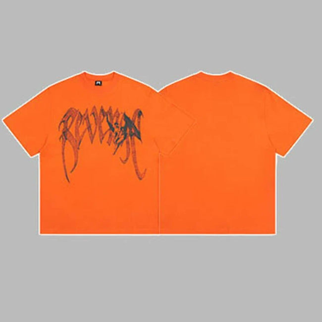 Revenge Classic Arch Logo Short Sleeve T-Shirt Orange Hover Image