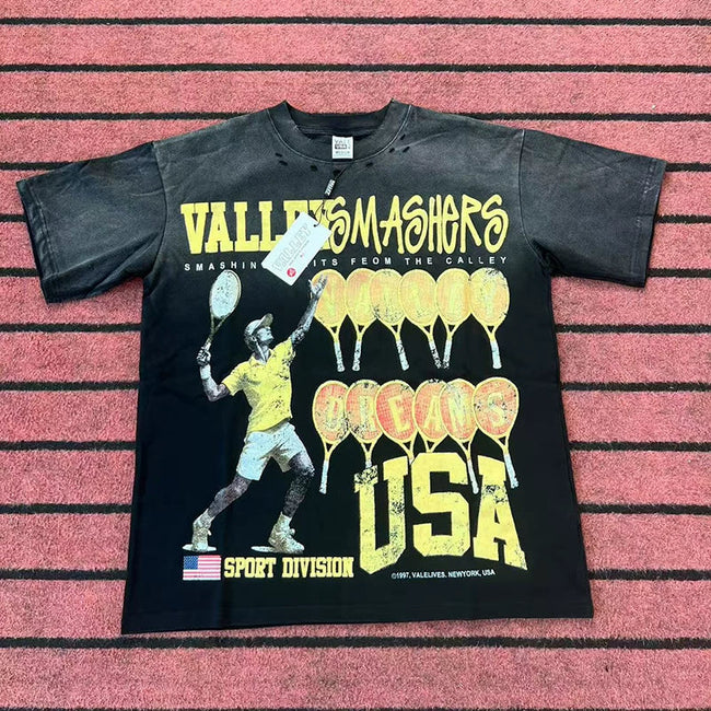 Valleydream Black Valley Smashers Tennis USA Vintage Sports T-Shirt Hover Image