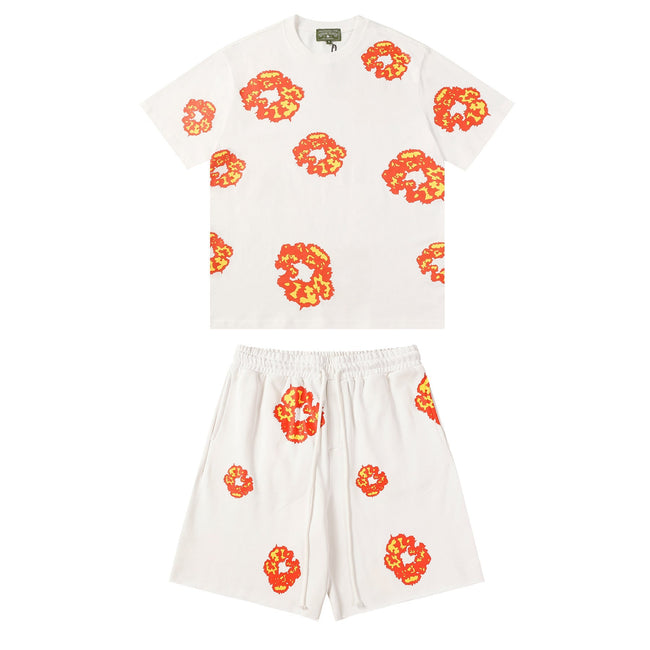 Denim Tears Flame Cotton WreathSet - White/Yellow Orange Hover Image