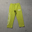 Lime Green Graphic Straight-Leg Sweatpants | Bold Streetwear Pants with Side Print Detail