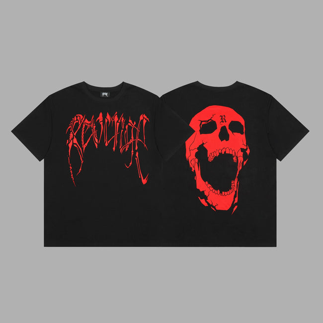 Revenge Red Arch Logo & Screaming Skull Graphic Short Sleeve T-Shirt Hover Image
