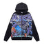 VALEFOREVER Black Graffiti Skull Full Print Zip Hoodie