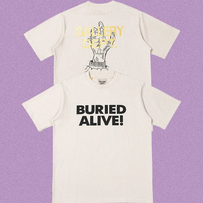 Gallery Dept. Buried Alive Short Sleeve T-Shirt - Cream Hover Image