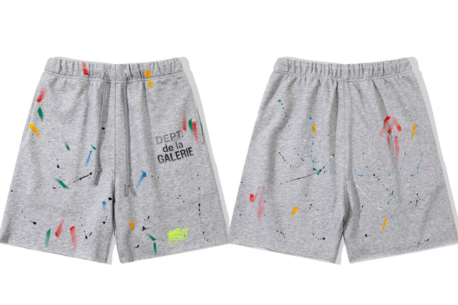 Gallery Dept. Paint Splatter French Terry Shorts - Light Grey Hover Image