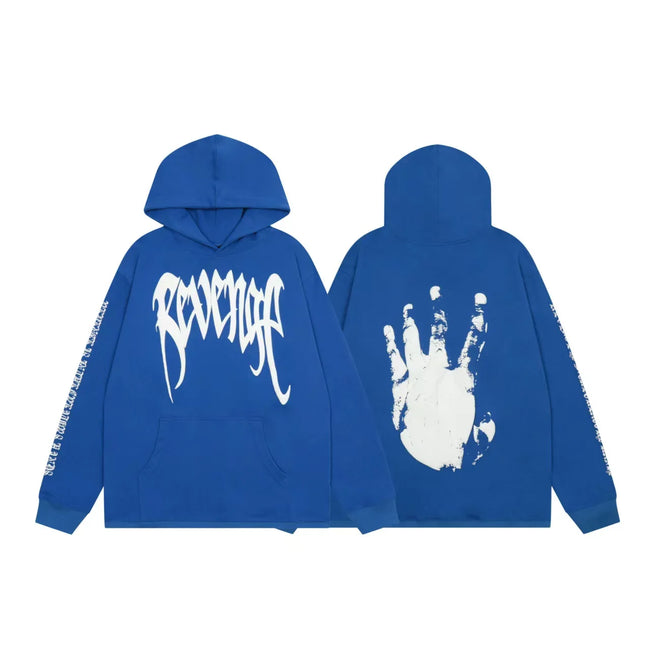 Revenge Classic Hand Graphic Pullover Hoodie blue Hover Image