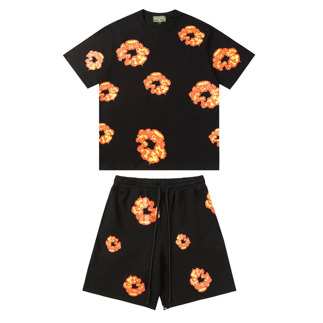 Denim Tears Flame Cotton Wreath  Set - Black/Yellow Orange Hover Image