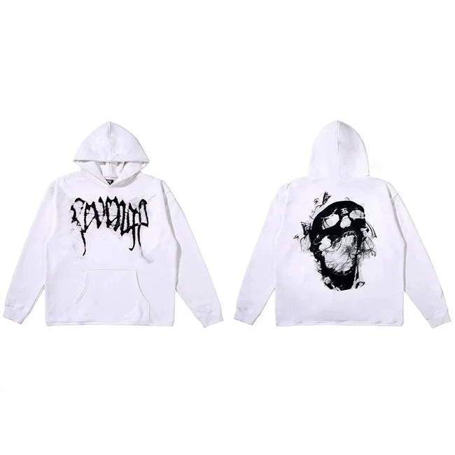 Revenge Smoke Skull Arch Logo Pullover Hoodie white Hover Image