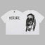 Revenge White Arch Logo & Dreadlocks Skull Graphic Short Sleeve T-Shirt White