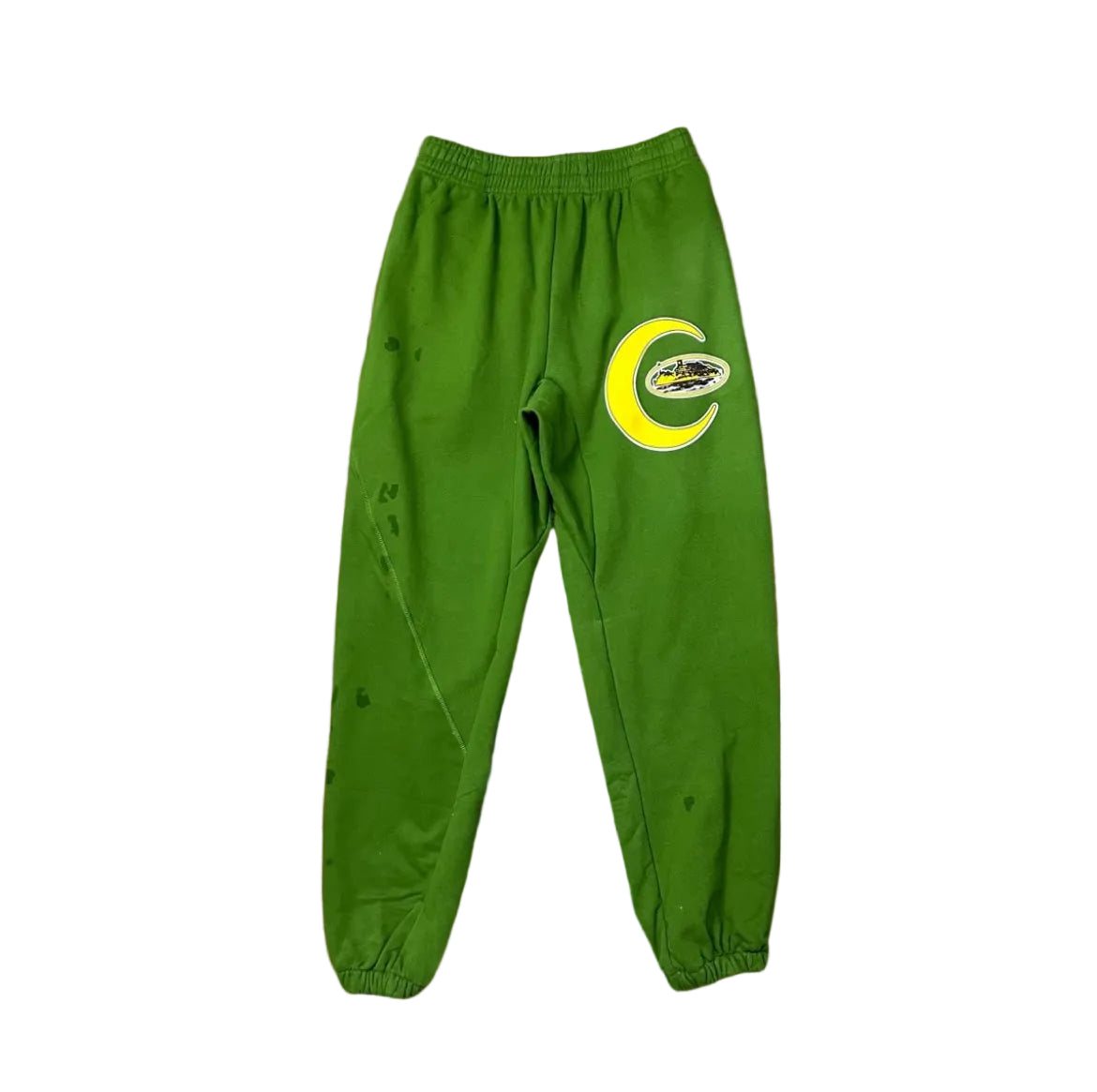 Green Crescent Graphic Sweatpants – Oversized Streetwear Joggers