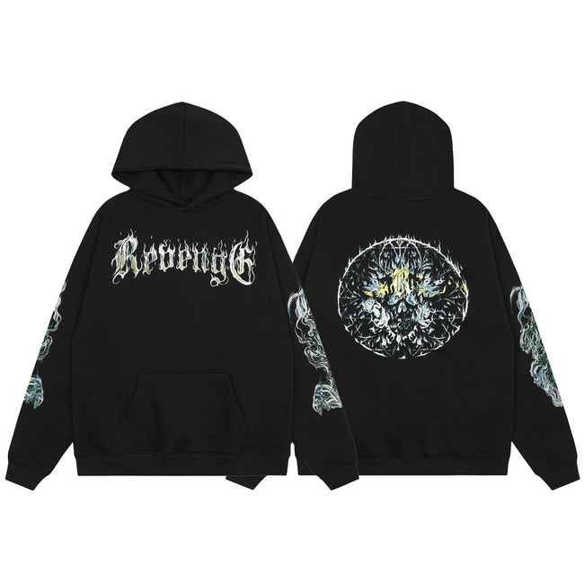 Revenge Black Dark Gothic Circle Arch Logo Pullover Hoodie Hover Image