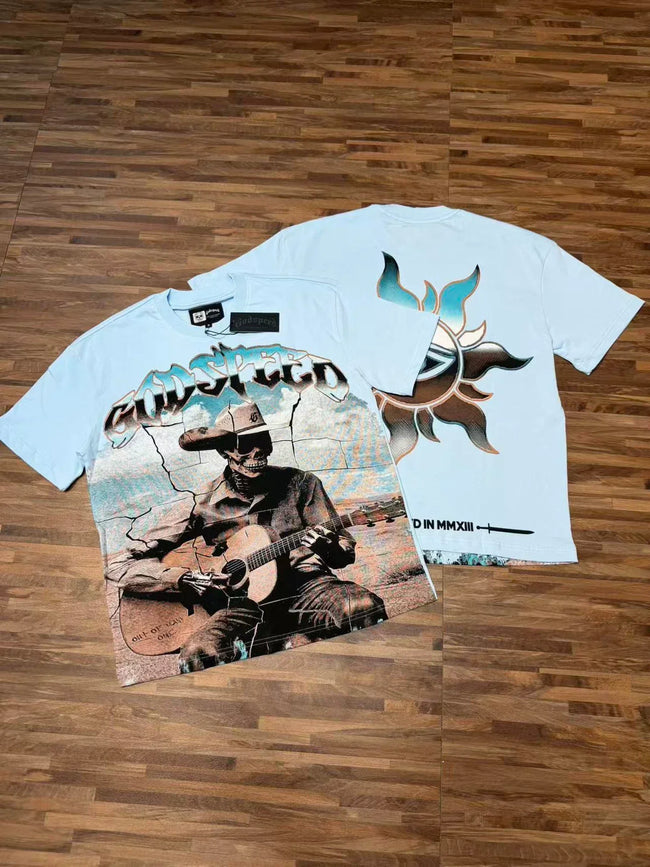 Godspeed Vintage Washed Acoustic Guitar Skeleton T-Shirt Hover Image