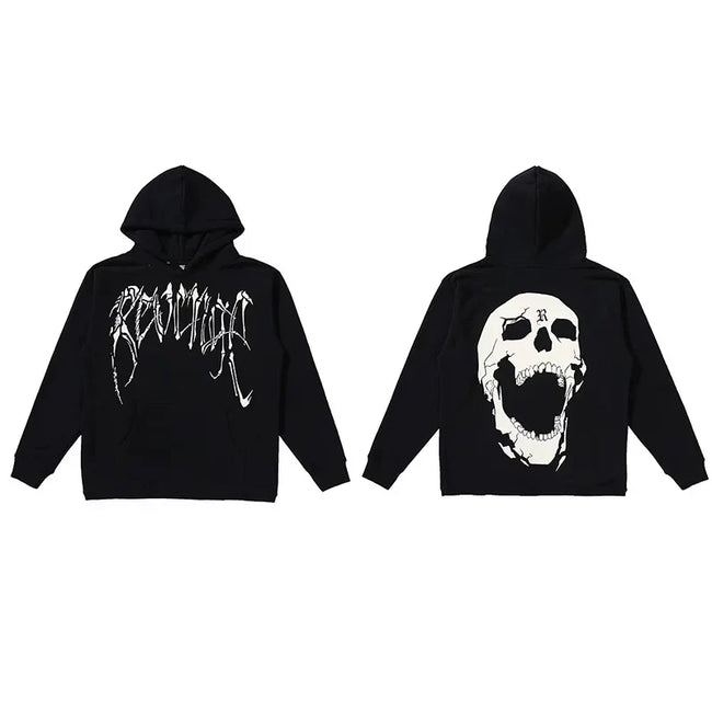 Revenge Screaming Skull Arch Logo Pullover Hoodie black Hover Image