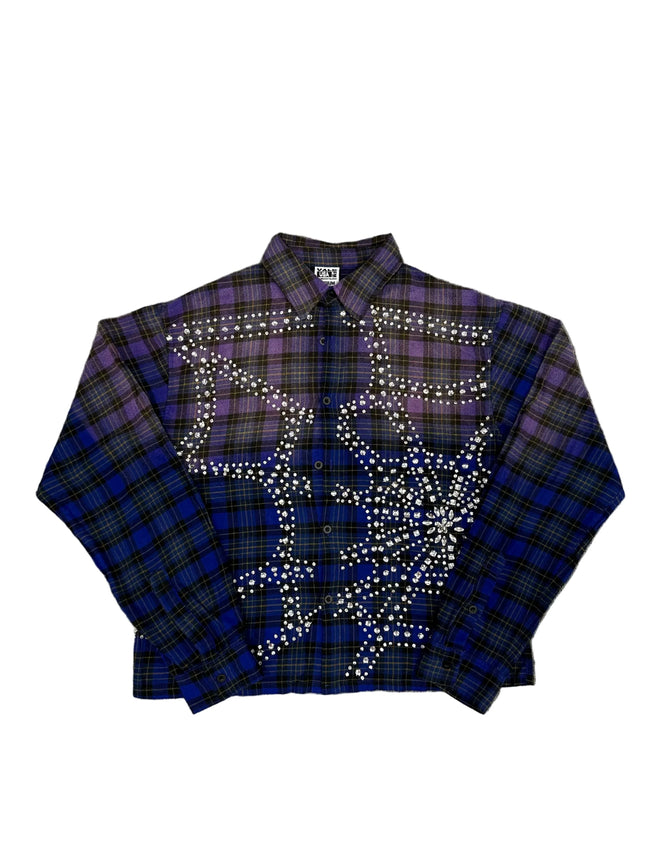 Vale Deep Purple & Navy Gradient Rhinestone Flannel Hover Image