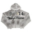 Valley Dreams No.14 Vintage Washed Cropped Zip‑Up Hoodie, Unisex Grey Streetwear Jacket