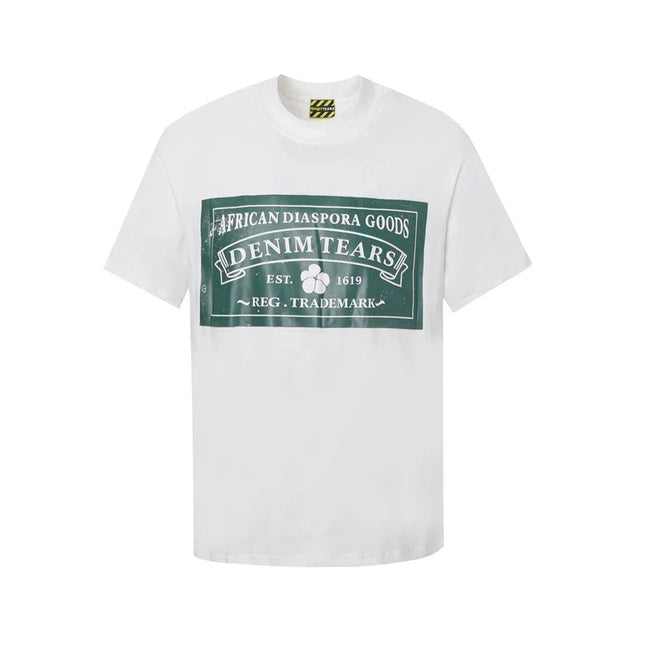 Denim Tears African Diaspora Goods T-Shirt - White/Green Box Logo Hover Image