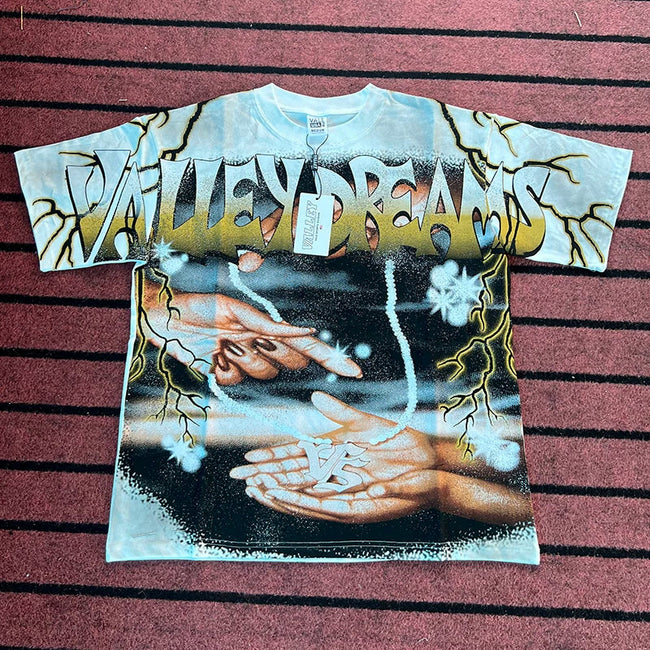 Valleydream White Lightning Hand Gesture Retro Valley Dreams T-Shirt Hover Image