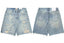Gallery Dept. Distressed Raw-Edge Denim Shorts - Light Blue