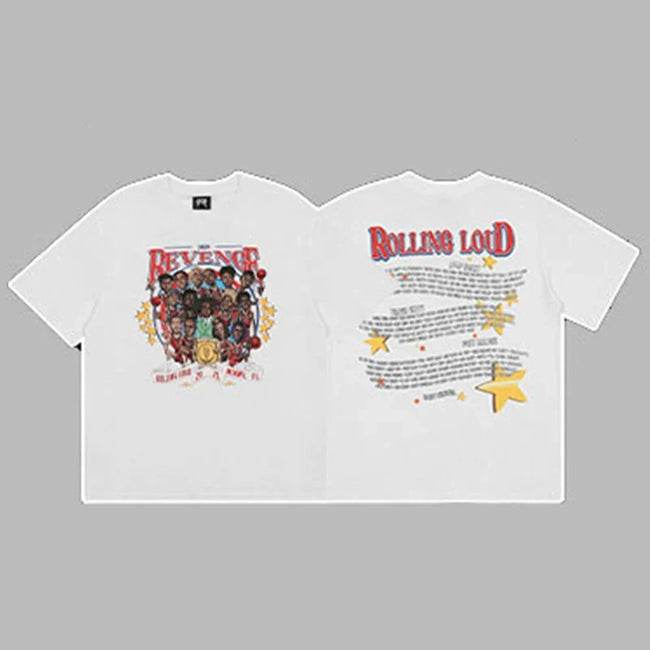 Revenge x Rolling Loud Festival Graphic Short Sleeve T-Shirt White Hover Image