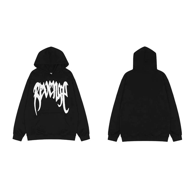Revenge Black Arch Logo Pullover Hoodie White Hover Image