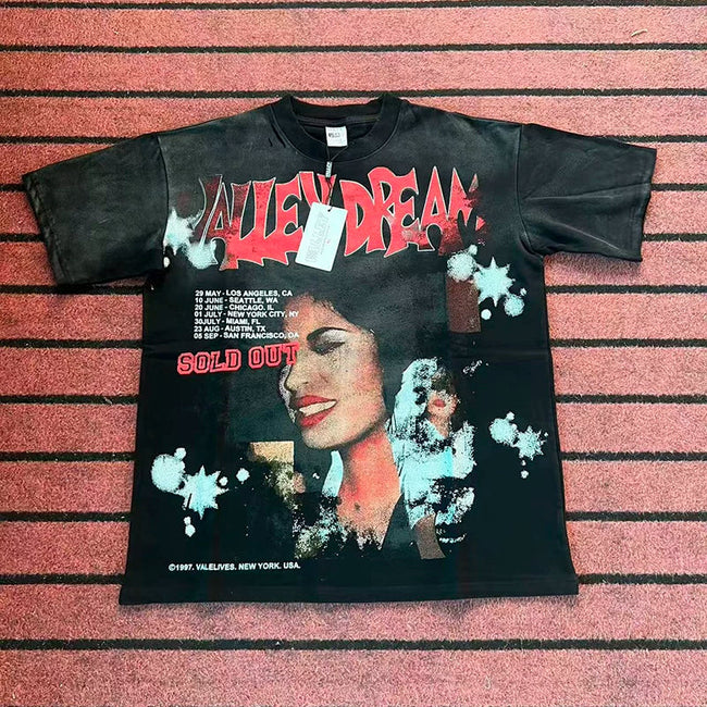 Valleydream Black Sold Out Portrait Splash Ink Vintage T-Shirt Hover Image
