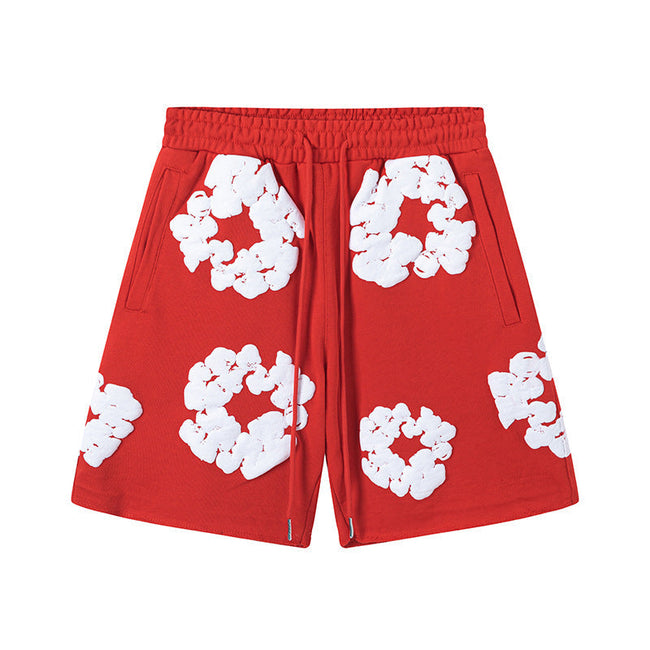 Denim Tears Cotton Wreath Shorts - Red Hover Image