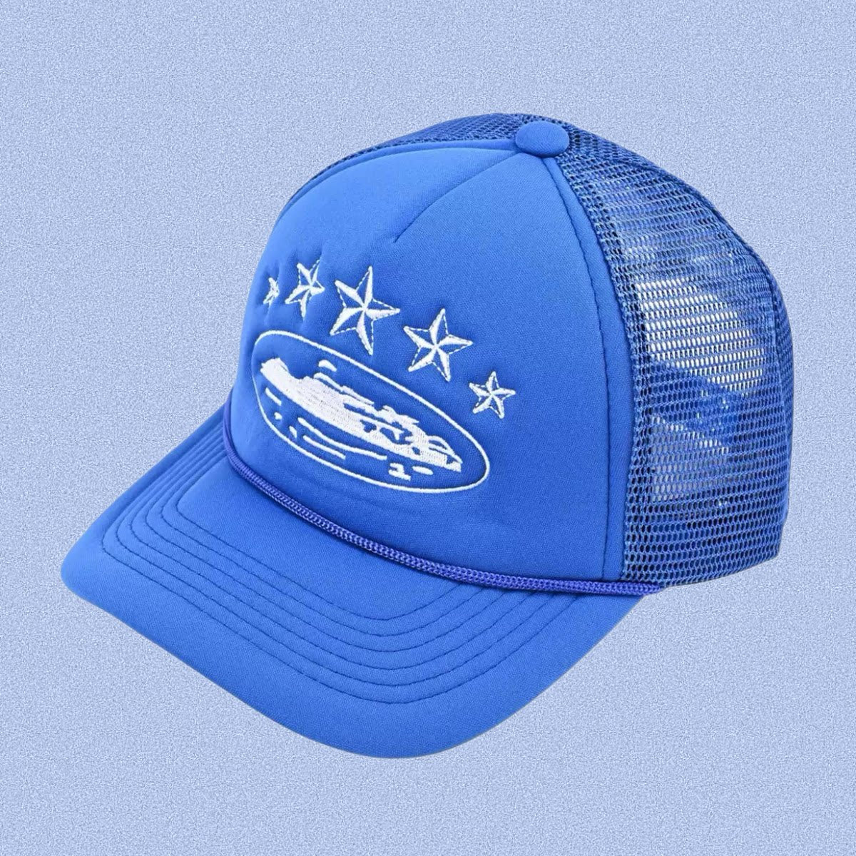 Blue Vintage Trucker Cap | Embroidered Streetwear Hat