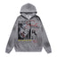 VALEFOREVER Grey Vintage Portrait Poster Zip Up Hoodie
