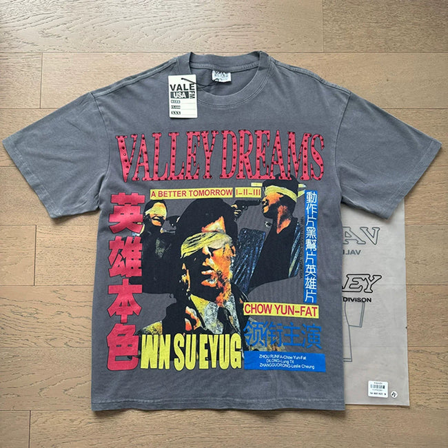 VALEFOREVER Grey Washed Valley Dreams A Better Tomorrow Retro Movie Graphic T-Shirt Hover Image