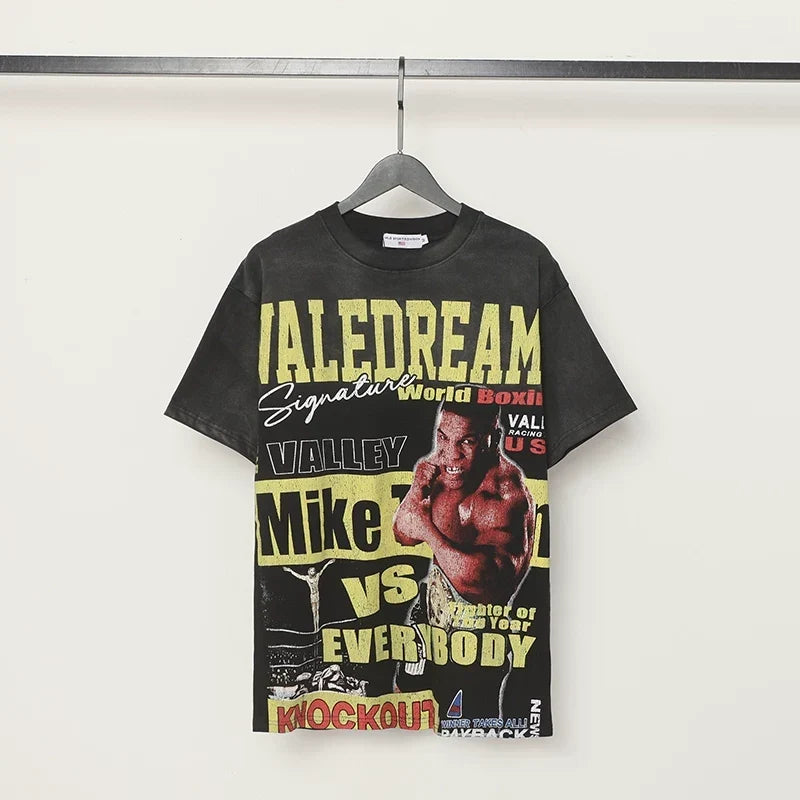 Valleydream Black Valleydream Mike Tyson Vintage Boxing Portrait T-Shirt