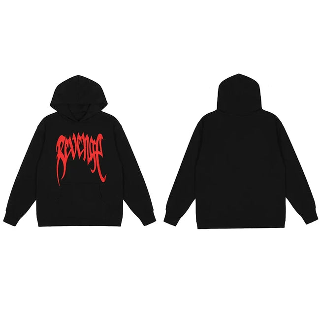 Revenge Black Arch Logo Pullover Hoodie Red Hover Image