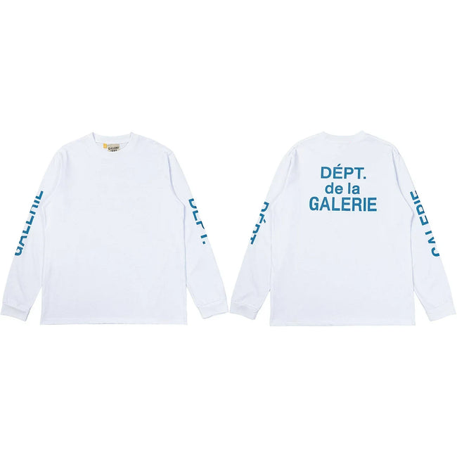 Gallery Dept. Sleeve Print DÉPT. de la GALERIE Long Sleeve T-Shirt - White/Blue Hover Image