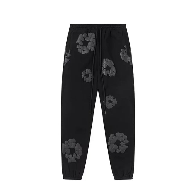 Denim Tears Cotton Wreath Sweatpants - Black/Dark Grey Hover Image