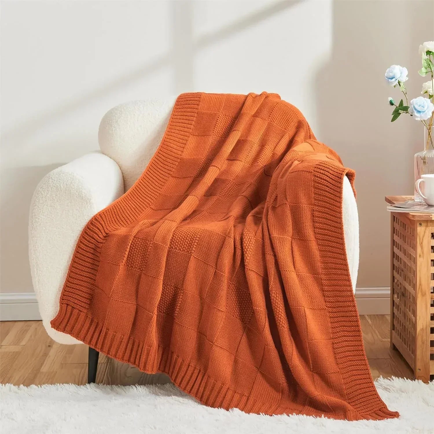 Ellis Checked Knit Blanket