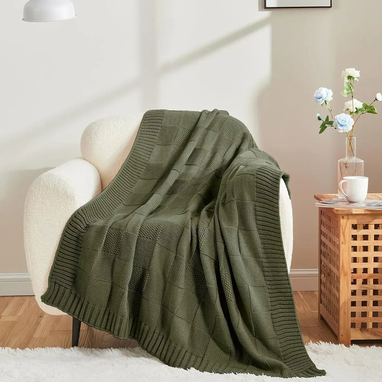 Ellis Checked Knit Blanket