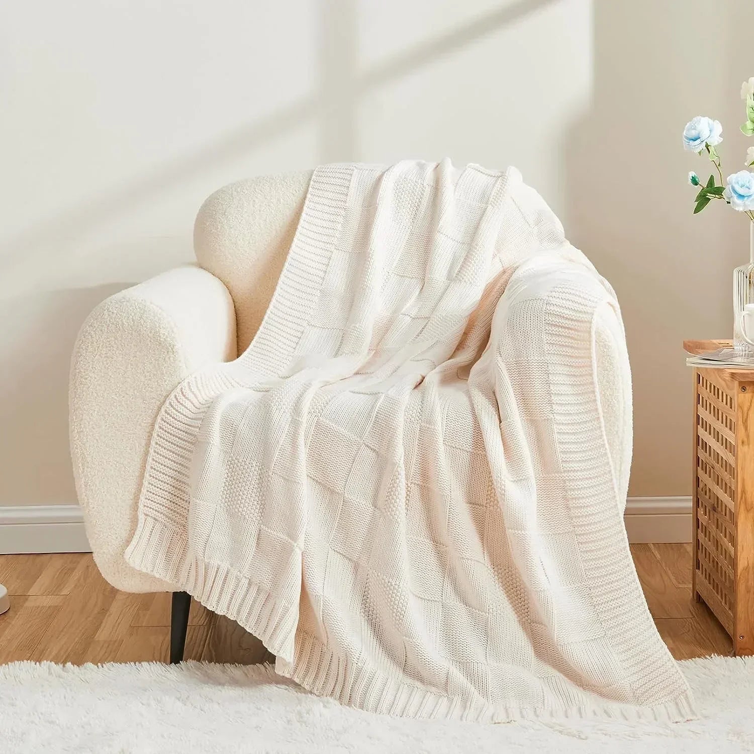 Ellis Checked Knit Blanket