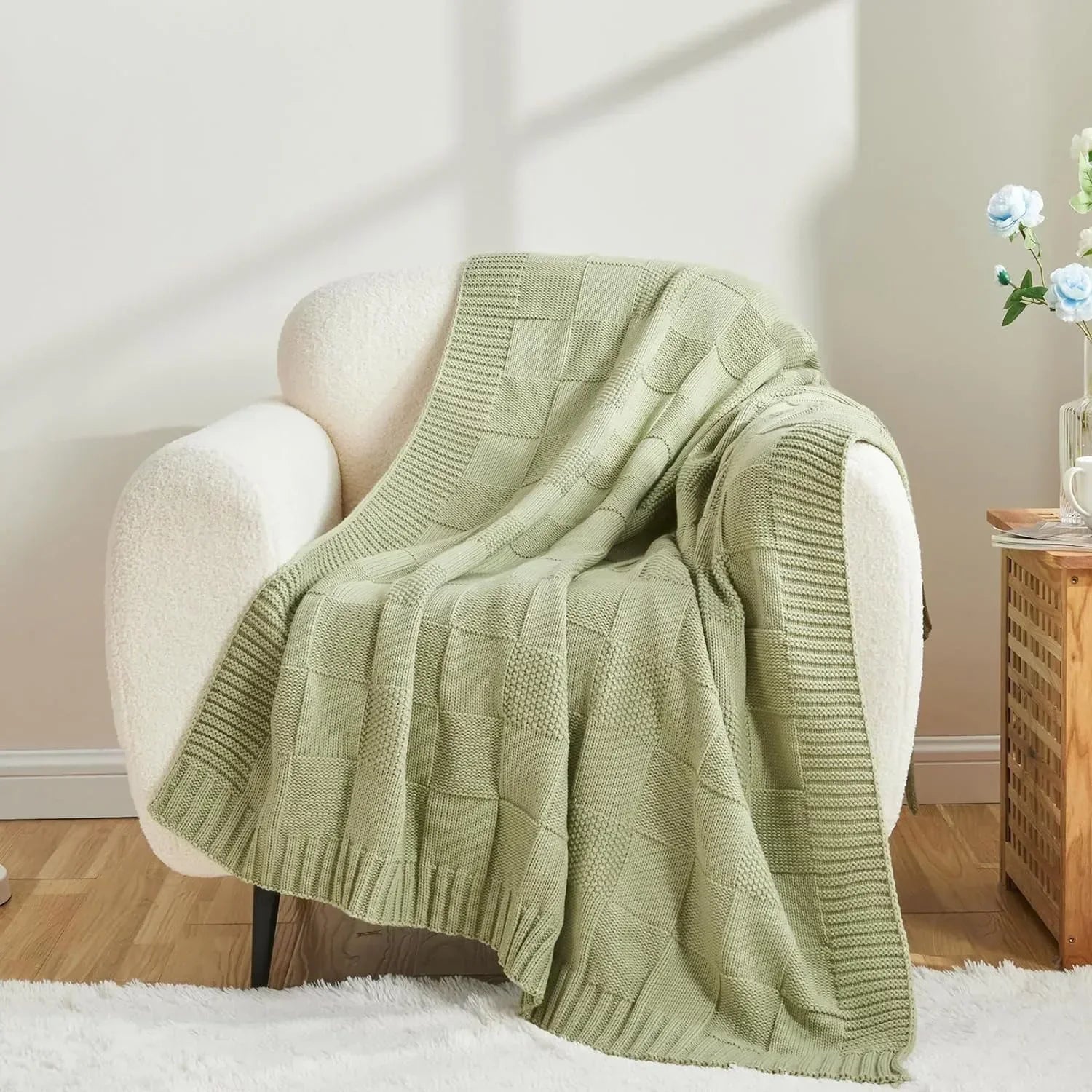 Ellis Checked Knit Blanket