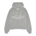 Broken Planet Zip Up Hoodie Heather Grey