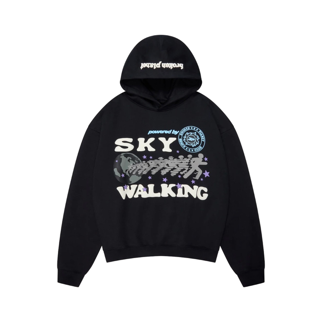 Broken Planet Sky Walking Hoodie Midnight Black Hover Image