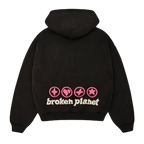 BROKEN PLANET MARKET 'HEARTS ARE MADE TO BE BROKEN' HOODIE (SOOT BLACK)