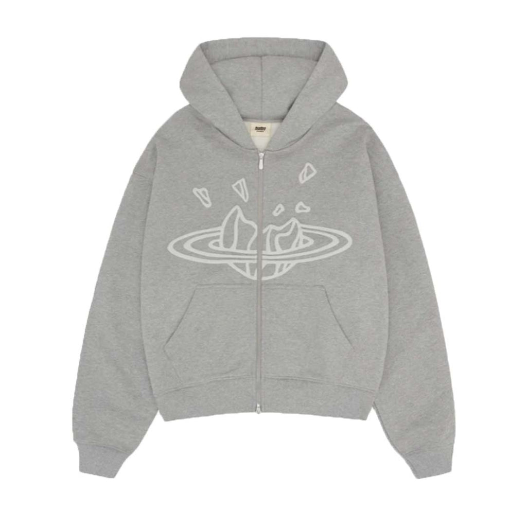 Broken Planet Heather Grey Zip Up Hoodie