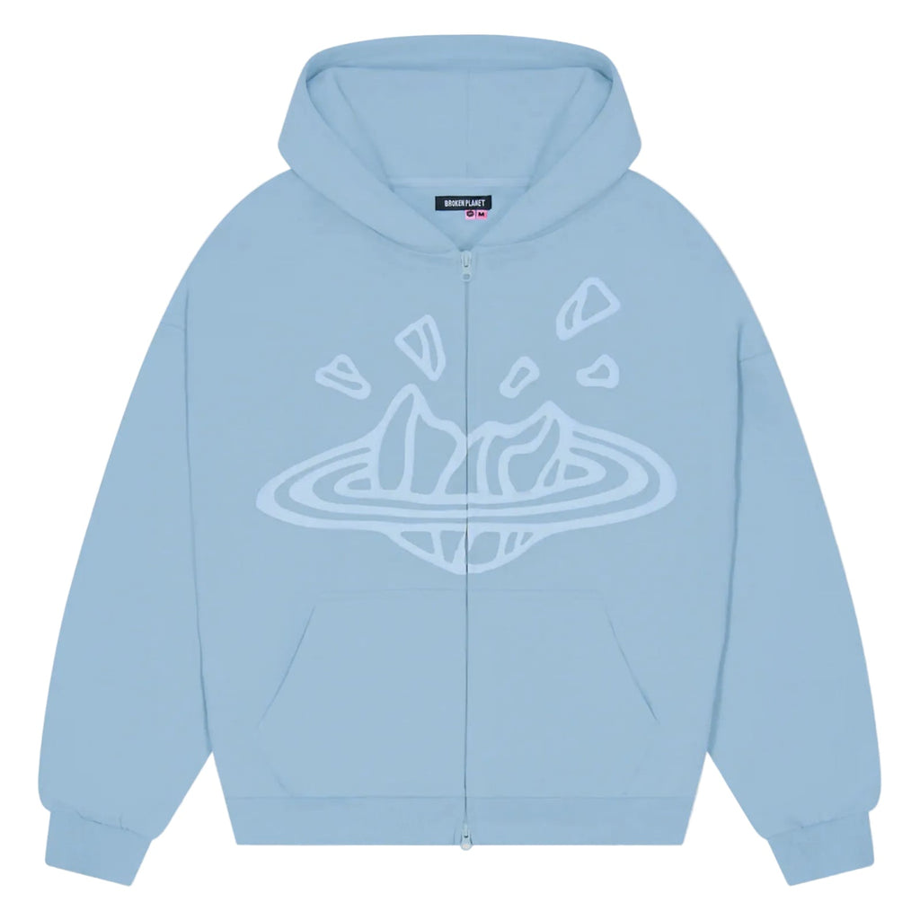 Broken Planet Market Sky Blue Zip Up Hoodie Sky Blue
