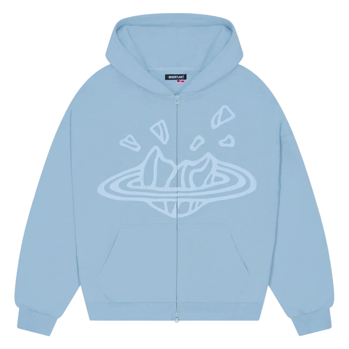 Broken Planet Market Sky Blue Zip Up Hoodie Sky Blue