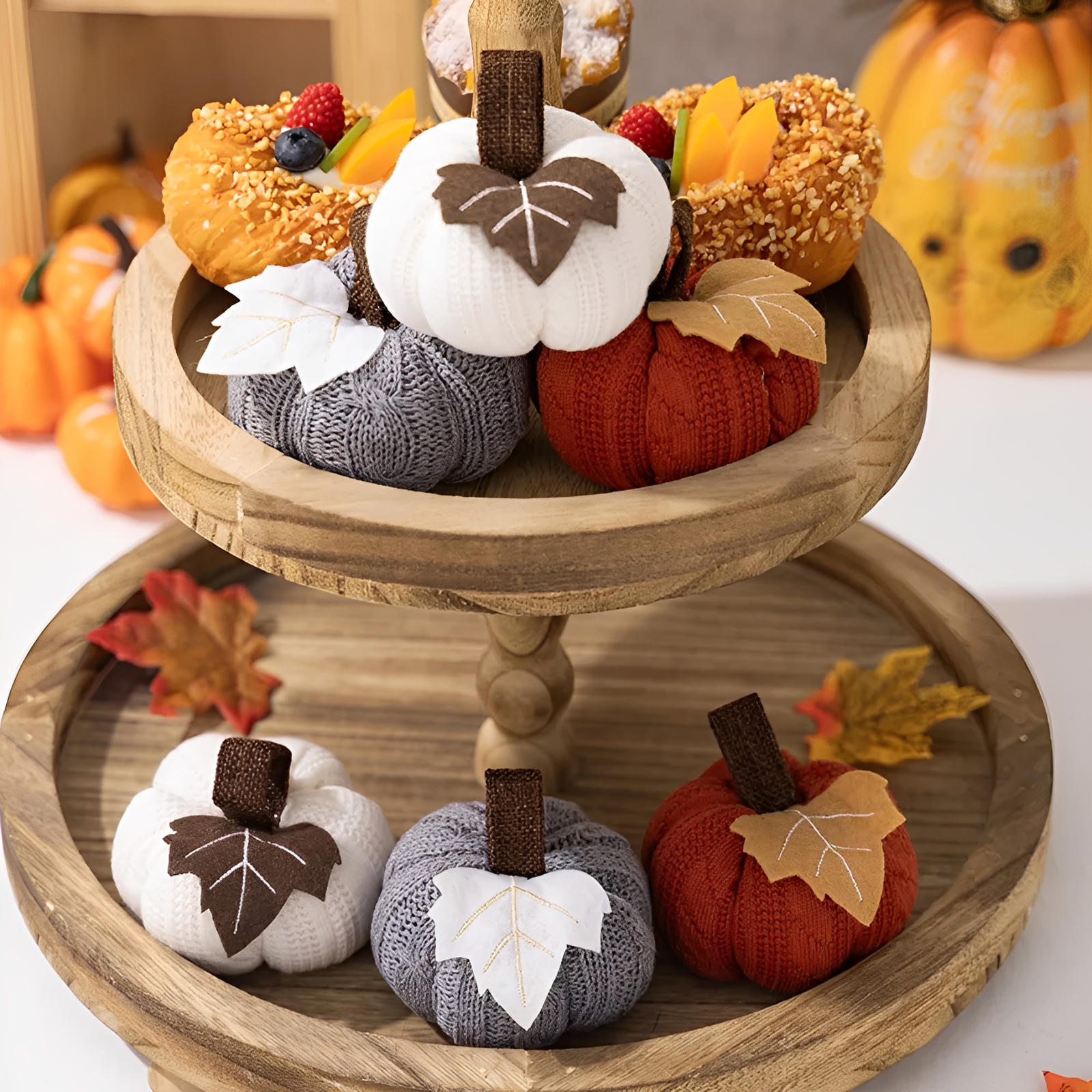 Harvest Knit Pumpkins