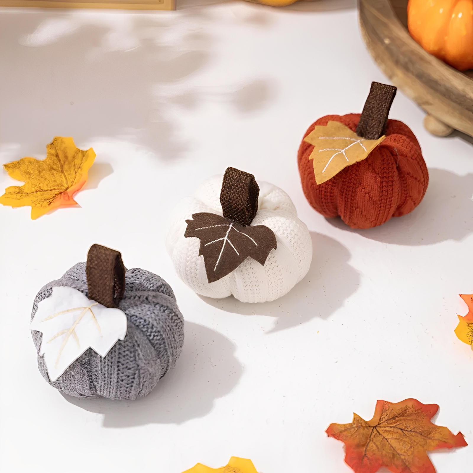 Harvest Knit Pumpkins