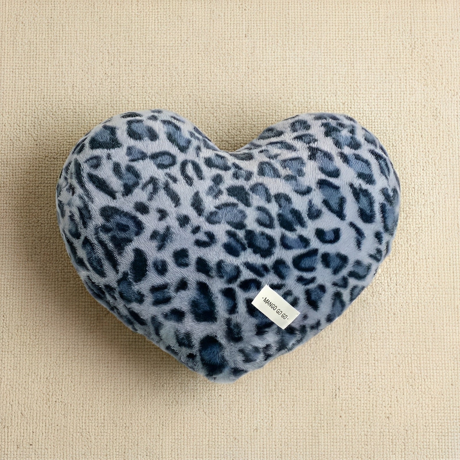Leopard Plush Heart Pillow