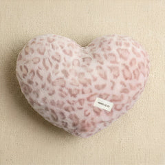 Leopard Plush Heart Pillow